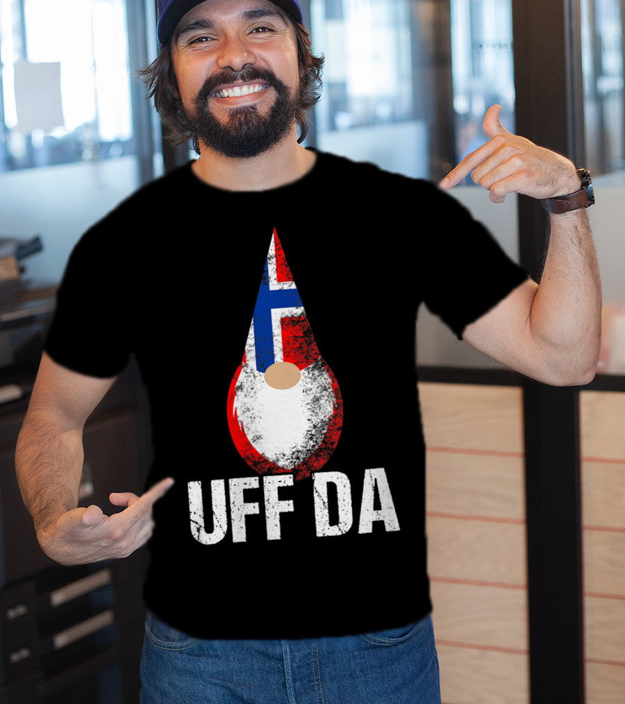 Uff Da Norwegian Flag Gnome Norway Tomte T-Shirt