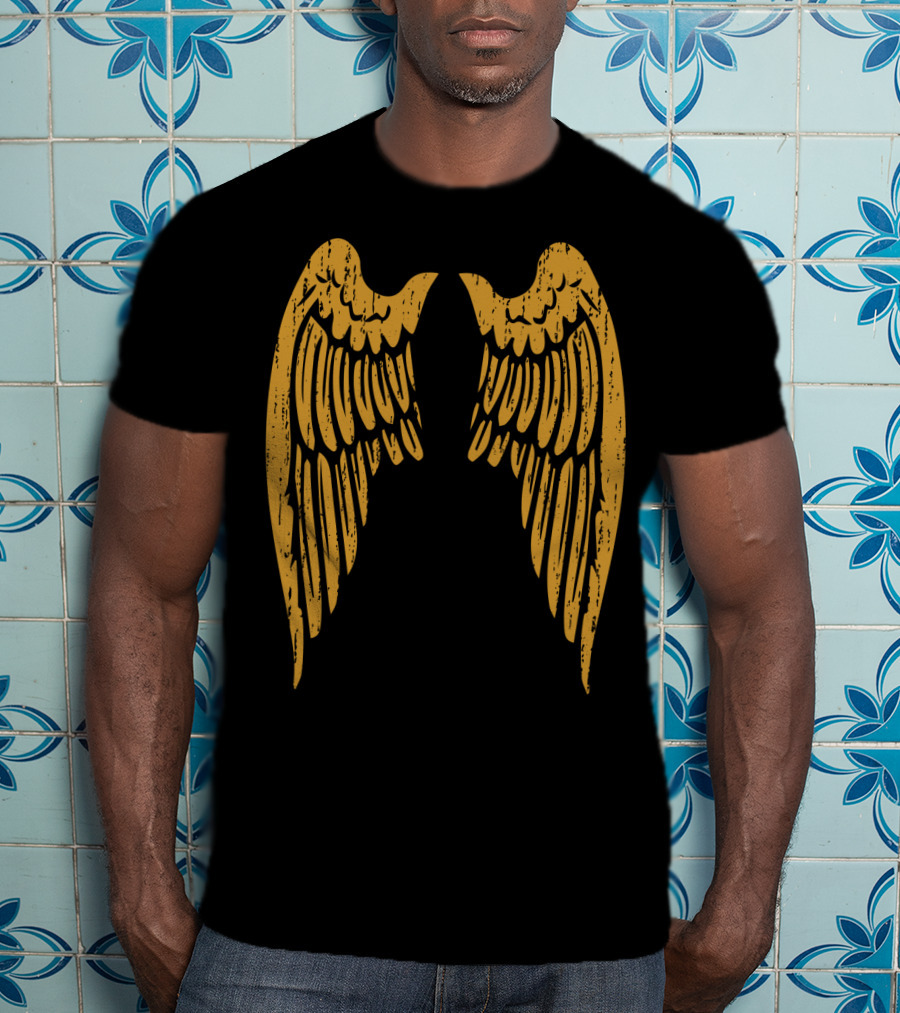 Gold Angel Wings Back T-Shirt