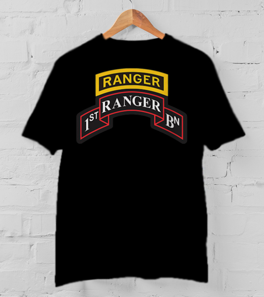 Ranger 1st Ranger Bn Scroll And Ranger Tab T-Shirt