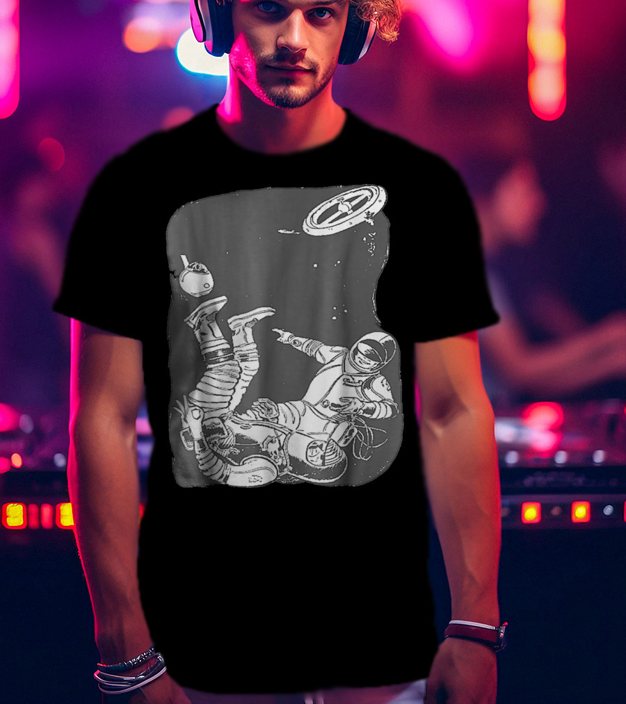 Astronaut Playing Circle Game In Space Prank Meme T-Shirt