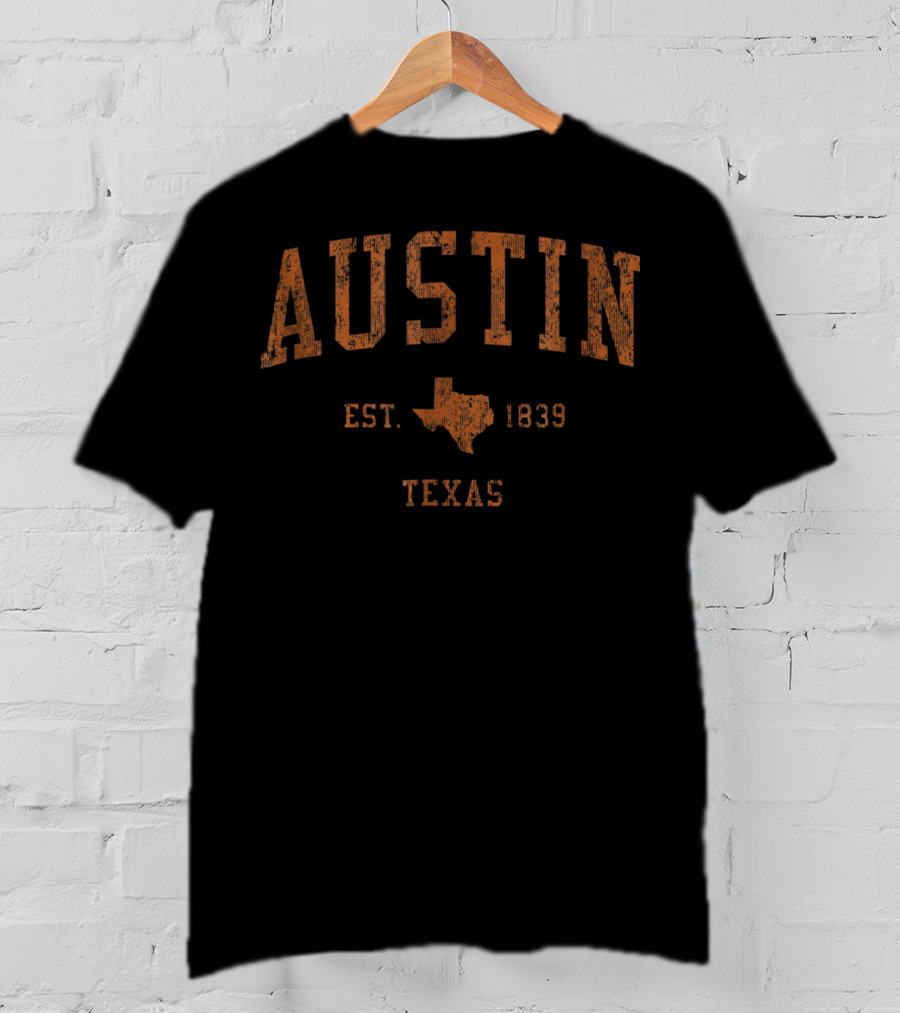 Austin Texas Est. 1839 Vintage Athletic TX Sports T-Shirt