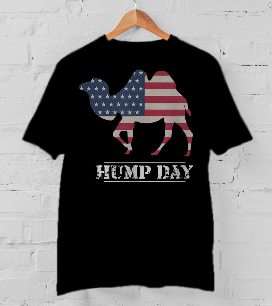Hump Day American Flag Camel Funny T-Shirt