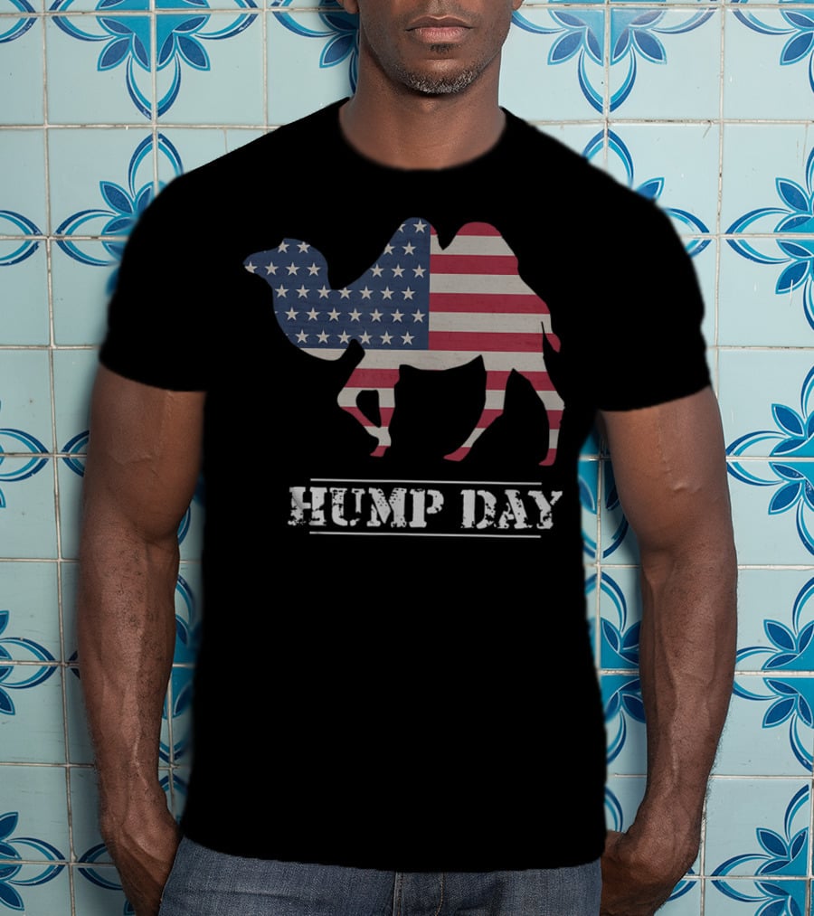 Hump Day American Flag Camel Funny T-Shirt