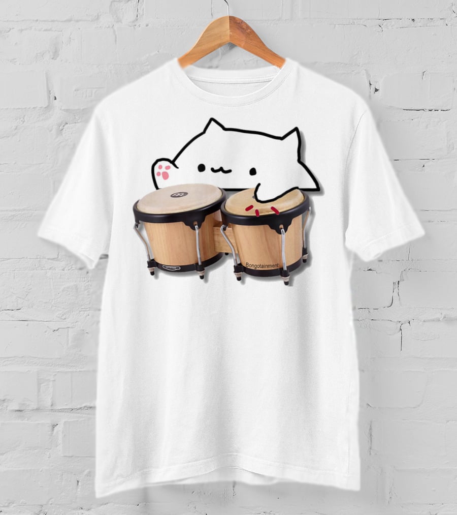 Bongotainment Funny Bongo Cat Meme T-Shirt
