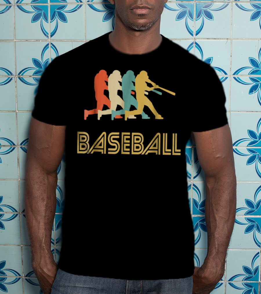Baseball Batter Pop Multicolor Swing T-Shirt