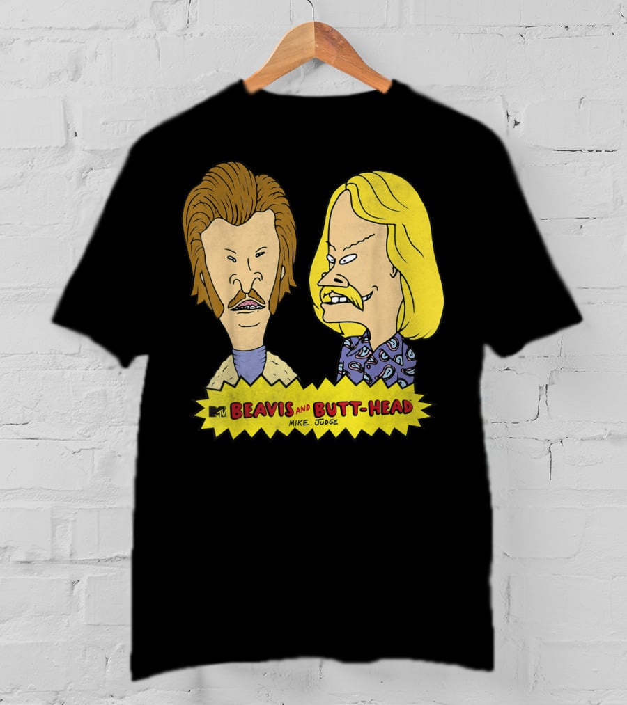 MTV Beavis And Butt-Head Seventies Mustaches Retro Look By Mike Judge T-Shirt