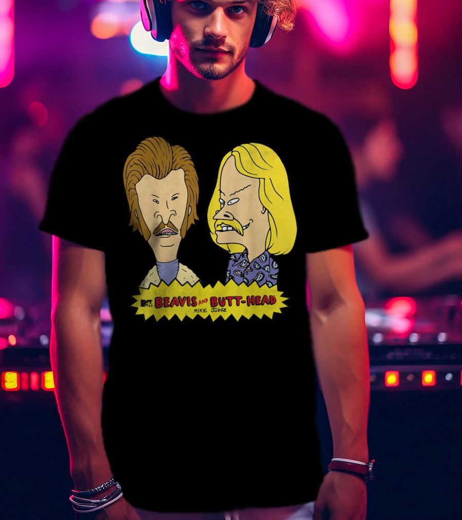 MTV Beavis And Butt-Head Seventies Mustaches Retro Look By Mike Judge T-Shirt