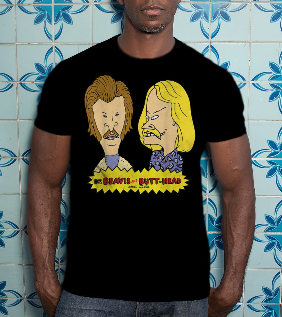 MTV Beavis And Butt-Head Seventies Mustaches Retro Look By Mike Judge T-Shirt