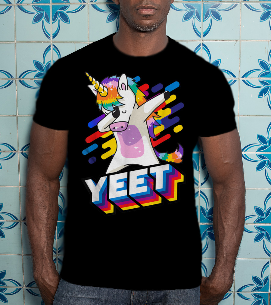 Yeet Rainbow Unicorn Dabbing T-Shirt