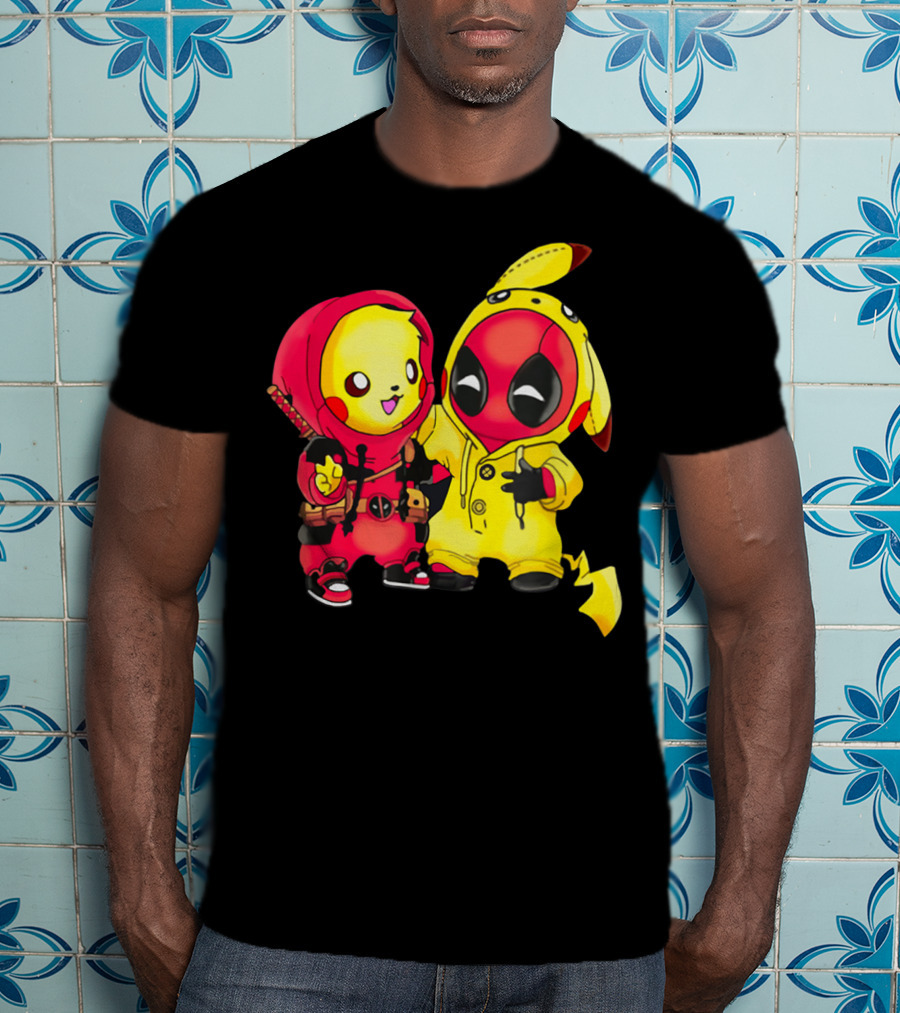 Cute Pikapool Pikachu Deadpool Mashup Hoodie Characters T-Shirt