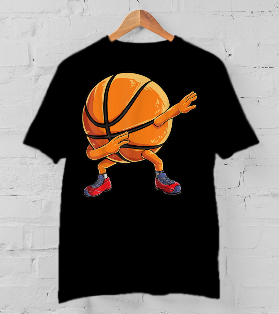 Basketball Ball Kids Boys Dab Dance With Sneakers T-Shirt