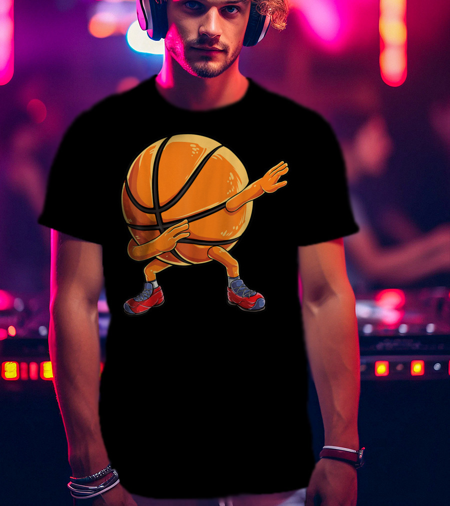 Basketball Ball Kids Boys Dab Dance With Sneakers T-Shirt