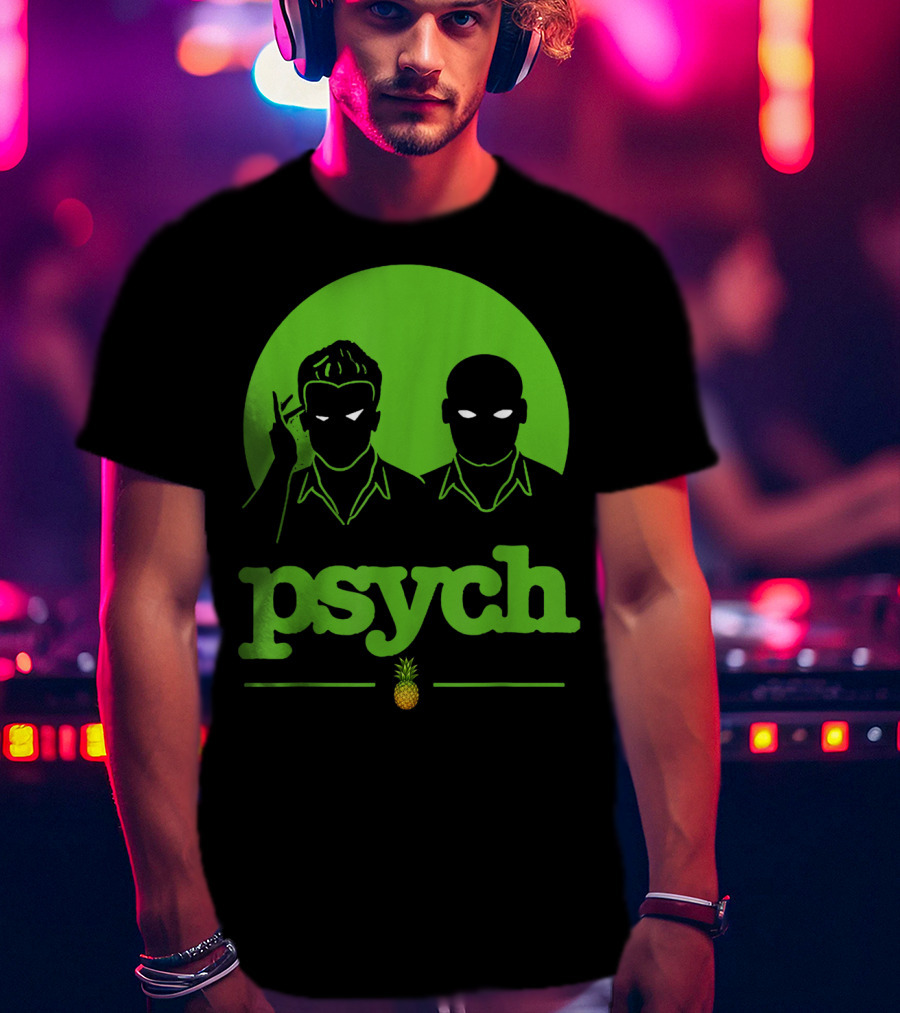 Psych Gus Shawn Spencer Funny Unique Pineapple T-Shirt