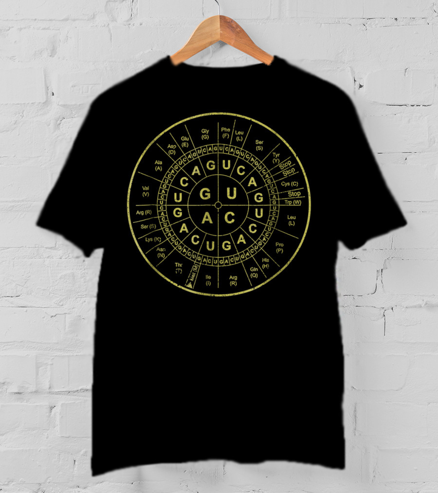Genetic Code Wheel Chart Codon Biology CAG UGA GUU CUU AGC AUC GAC UCG T-Shirt