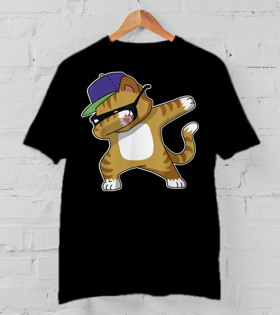 Dabbing Cat Funny Cat Dab Dance Cool Cap T-Shirt