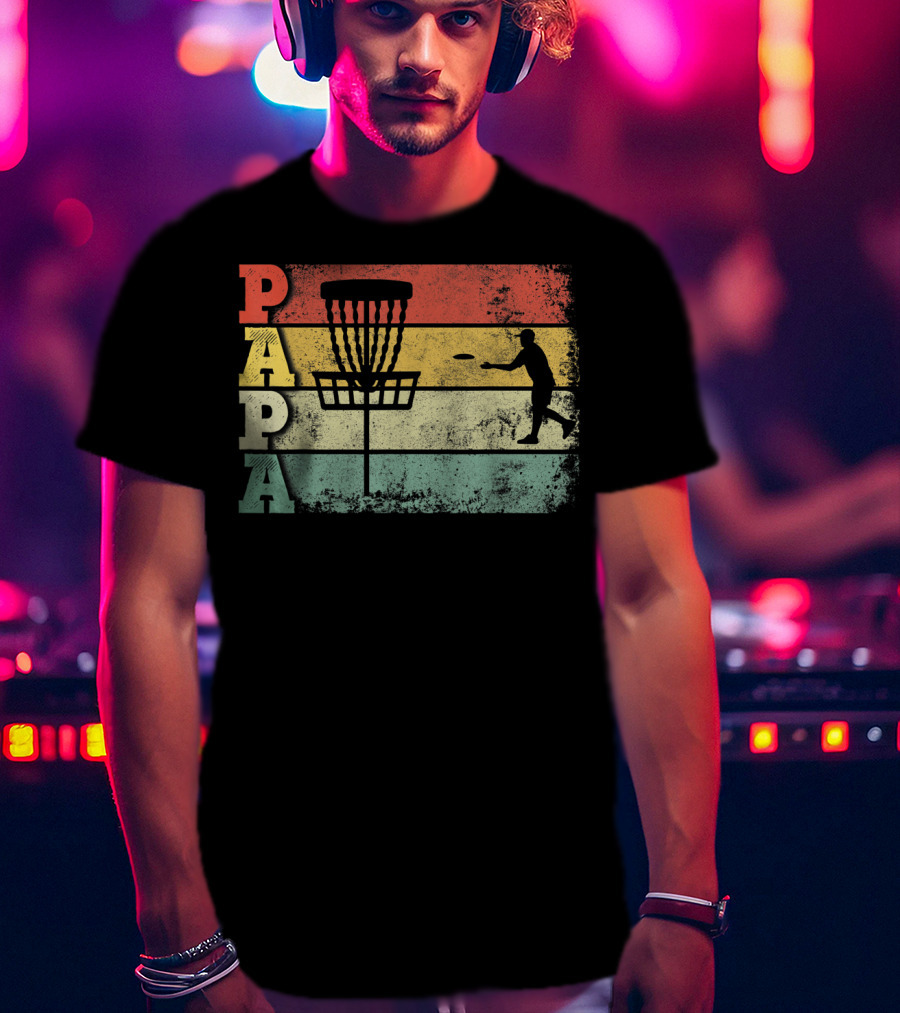 Papa Vintage Disc Golf Dad T-Shirt