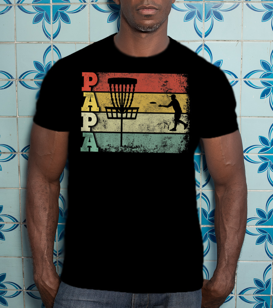 Papa Vintage Disc Golf Dad T-Shirt