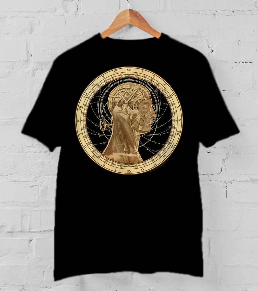 Cognition Steampunk Roman Numerals Clockwork Head T-Shirt
