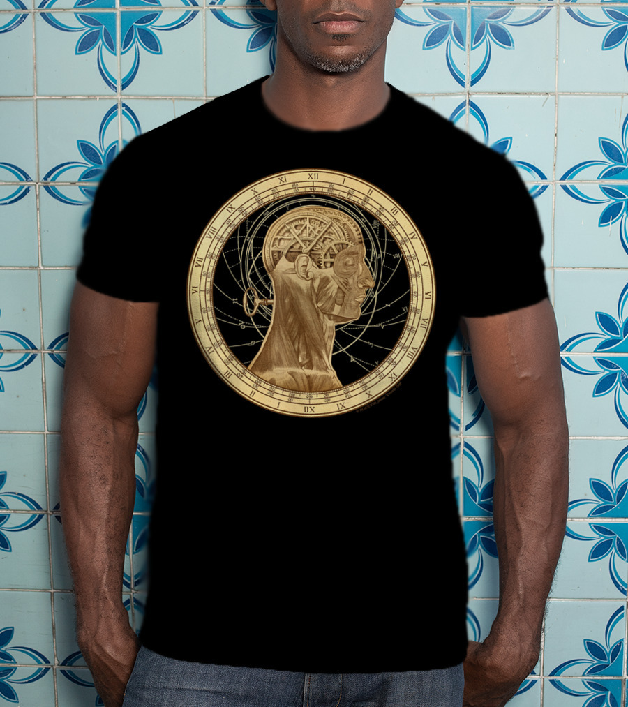 Cognition Steampunk Roman Numerals Clockwork Head T-Shirt