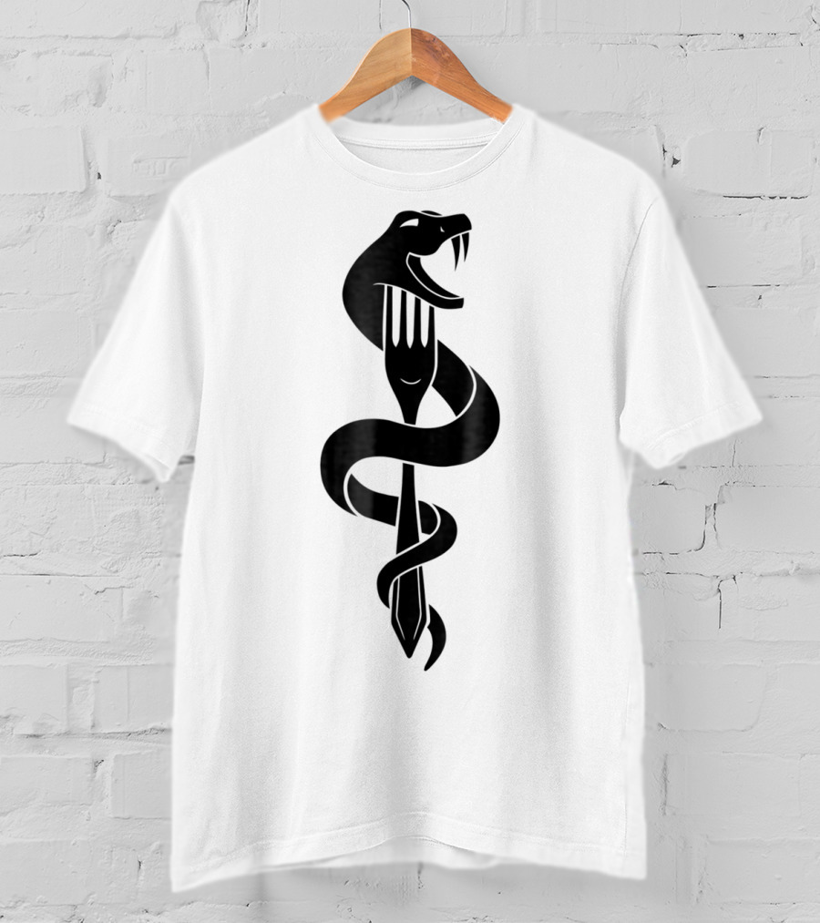 Hey Fatty Stop Eating Just Stop Eating Snake Wrapped Around Fork T-Shirt