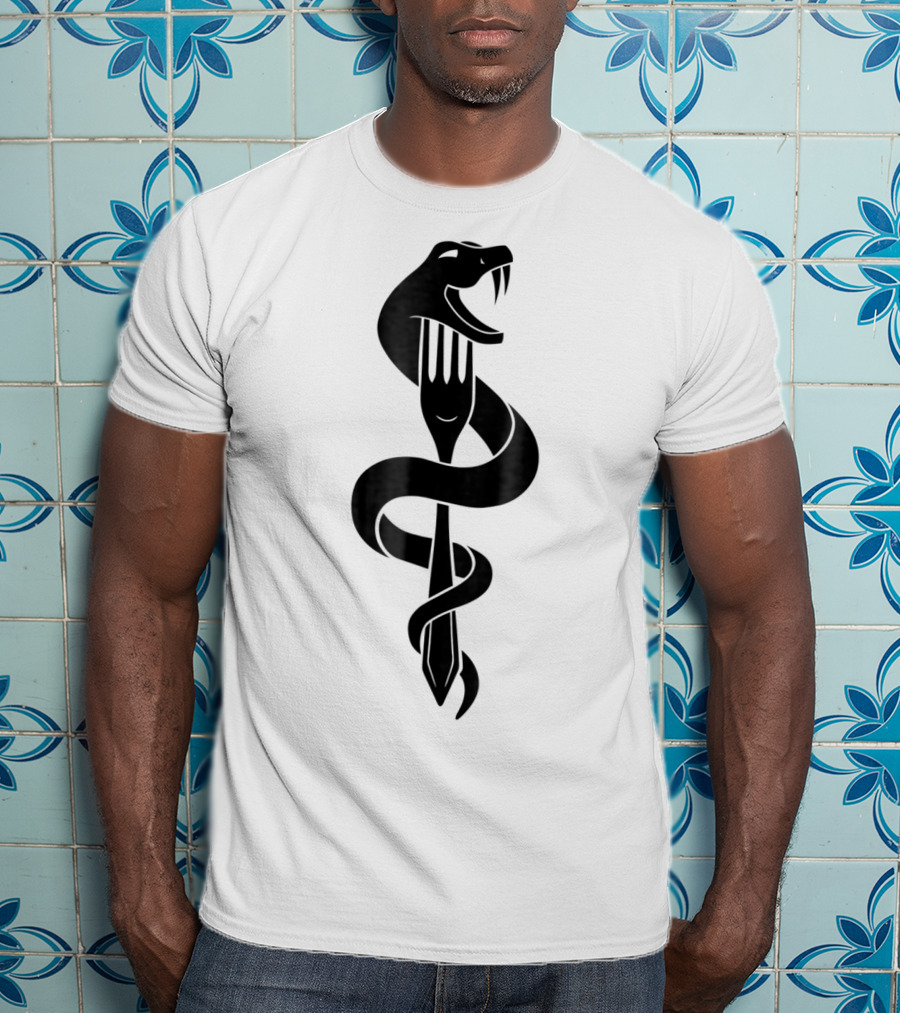 Hey Fatty Stop Eating Just Stop Eating Snake Wrapped Around Fork T-Shirt