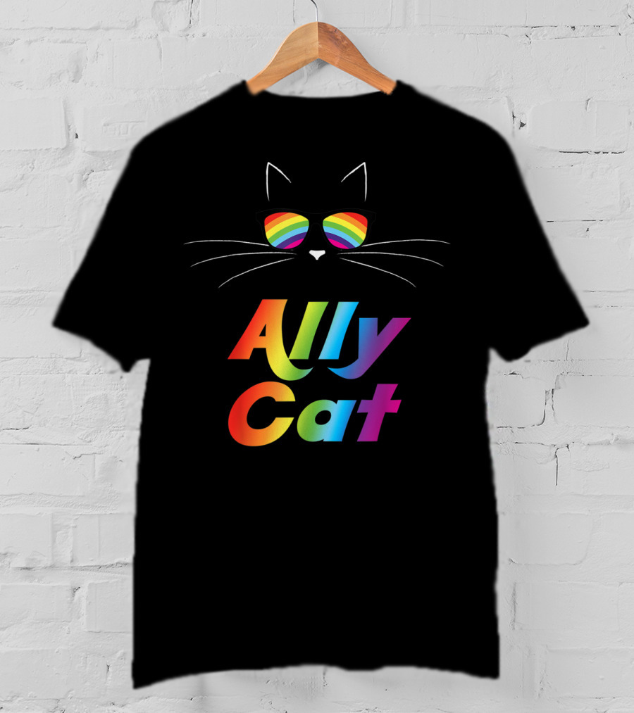 Ally Cat Rainbow Sunglasses Kitty T-Shirt
