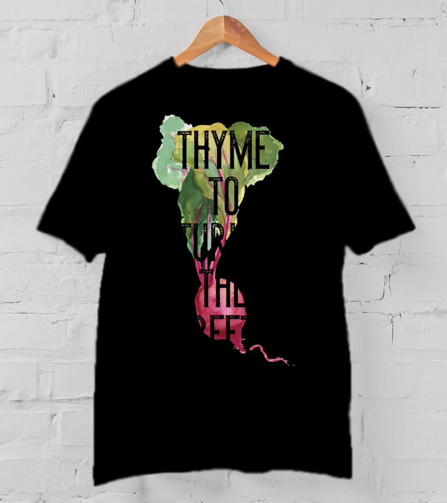 Thyme To Turnip The Beet Lovers Fruit Vegetables Vegan T-Shirt