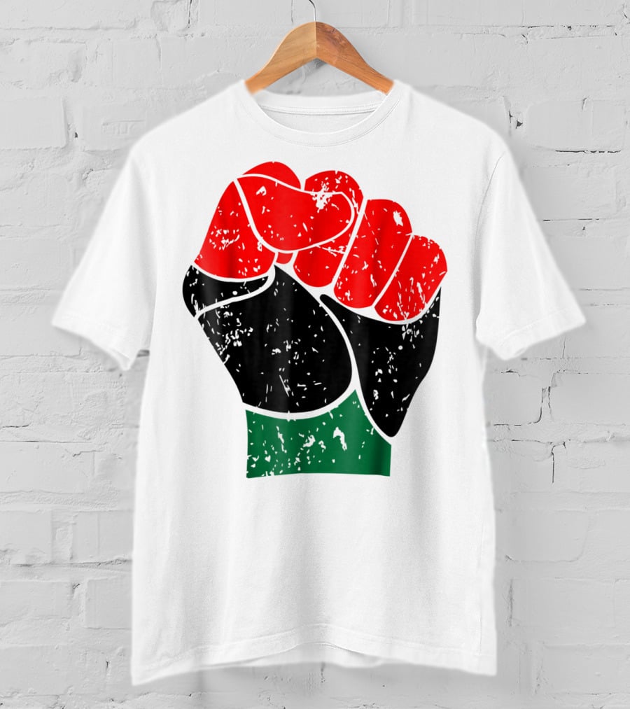Black History Red Black And Green Pride Fist Symbol Of Empowerment T-Shirt