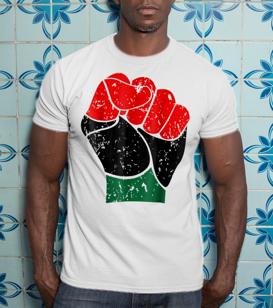 Black History Red Black And Green Pride Fist Symbol Of Empowerment T-Shirt