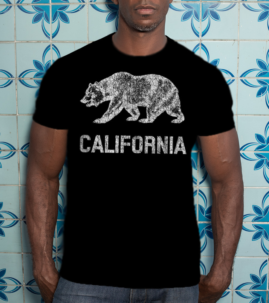 California Republic Bear Flag Vintage Look T-Shirt
