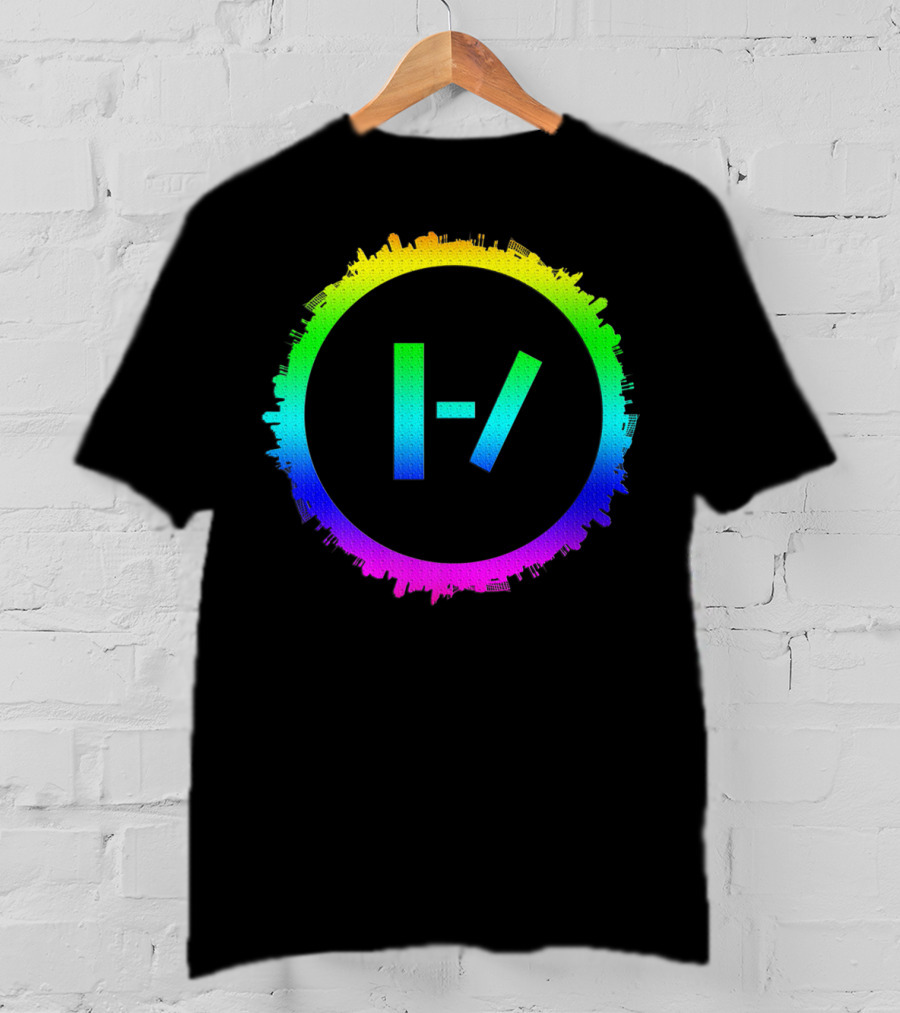Twenty One Pilots Rainbow Cityscape Circle T-Shirt
