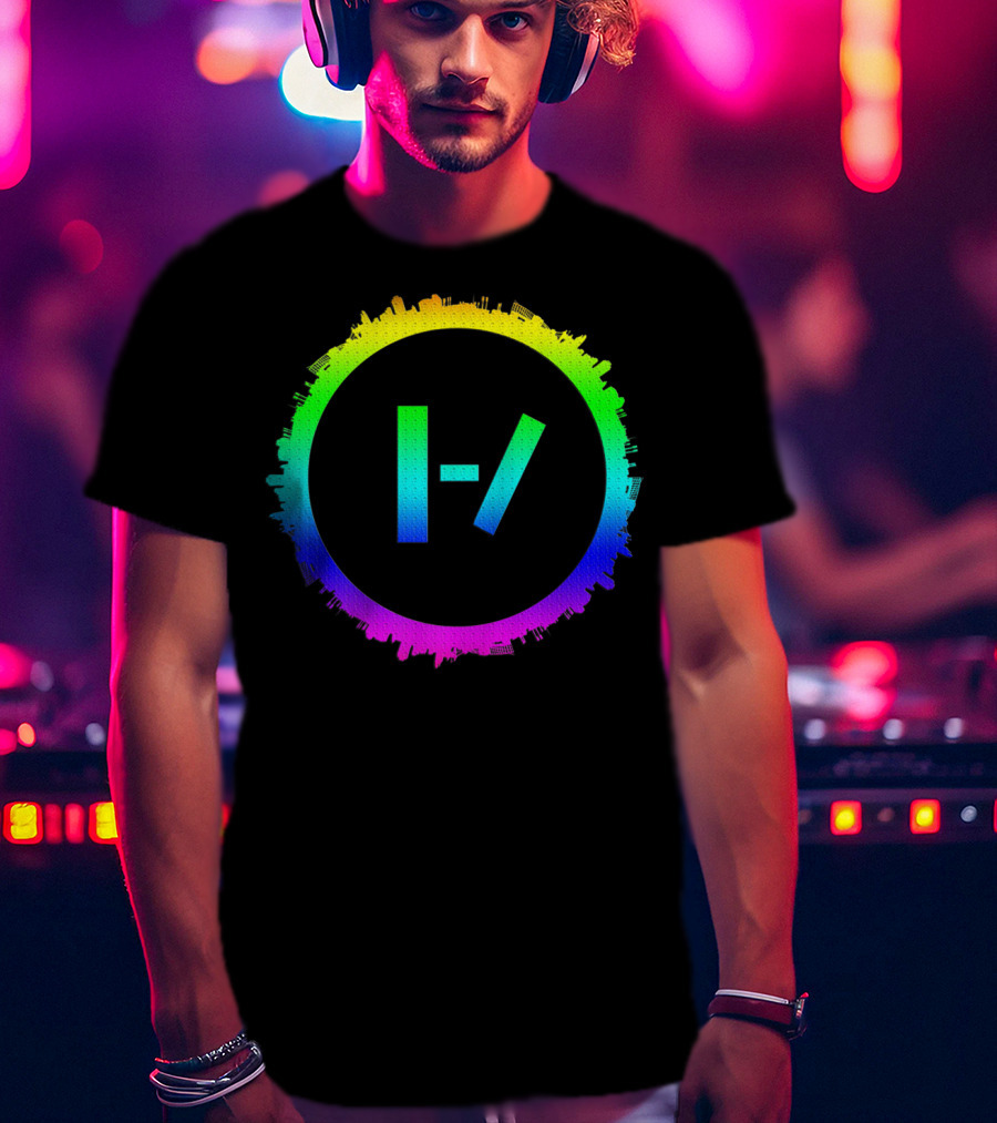 Twenty One Pilots Rainbow Cityscape Circle T-Shirt