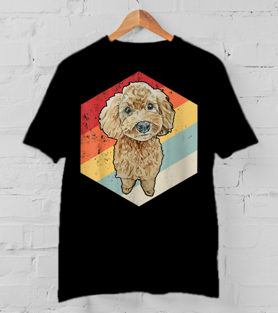 Cute Cavapoo Dog Pet Vintage Retro Stripes T-Shirt