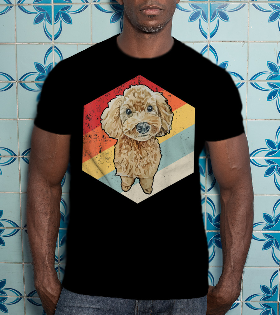 Cute Cavapoo Dog Pet Vintage Retro Stripes T-Shirt