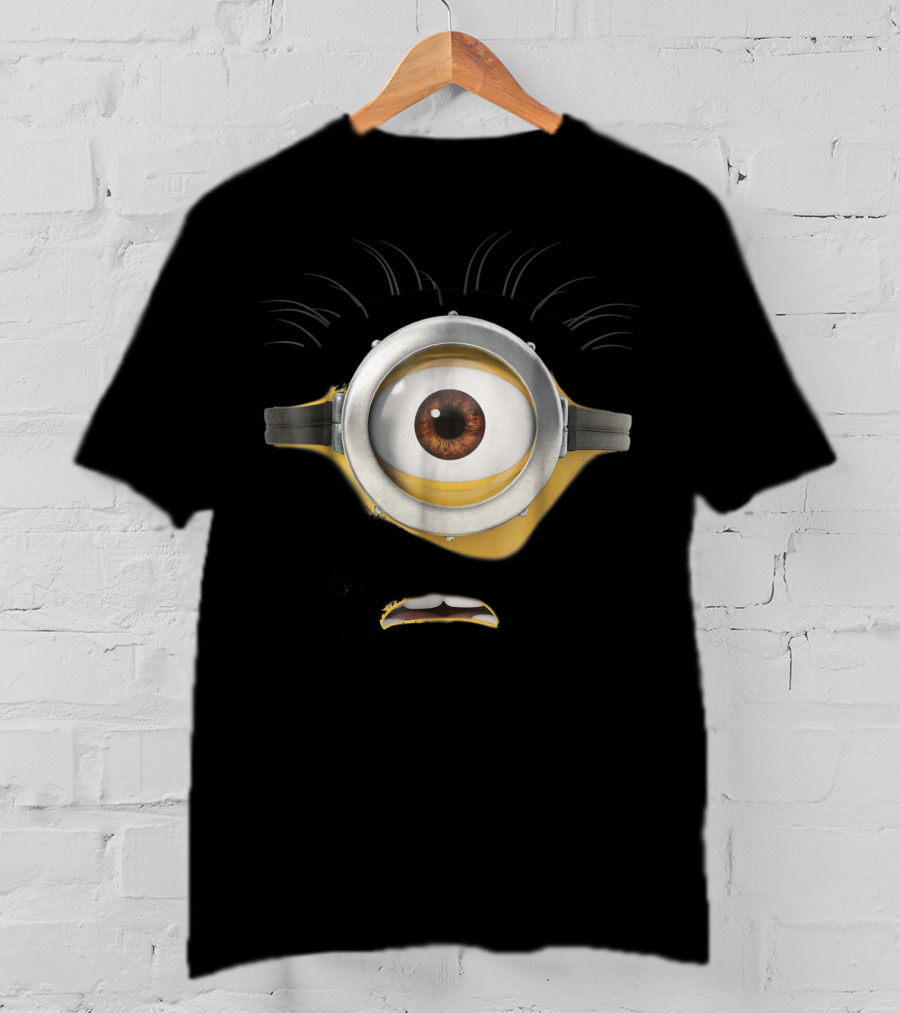 Despicable Me Minions Stuart Scared Face Monster Goggle Eye T-Shirt