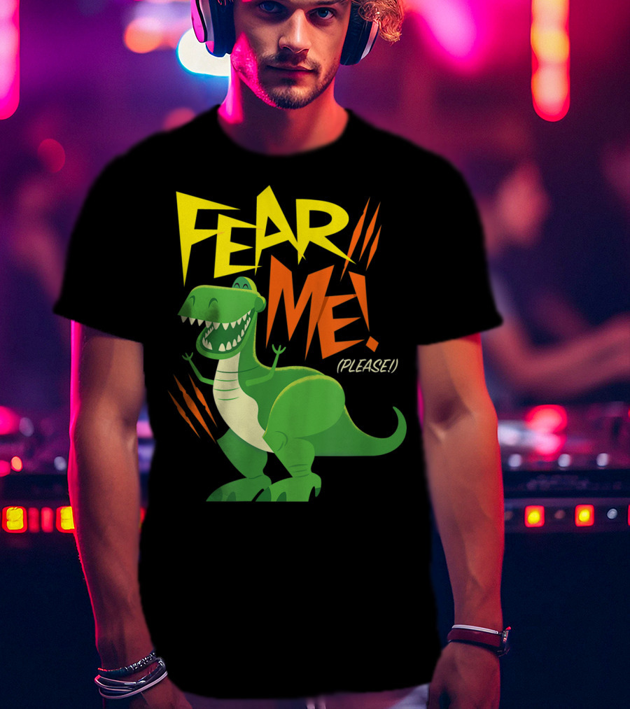 Disney Pixar Toy Story 4 Rex Fear Me Please Green Dinosaur Cartoon T-Shirt
