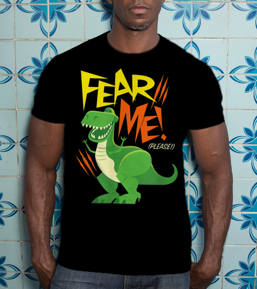 Disney Pixar Toy Story 4 Rex Fear Me Please Green Dinosaur Cartoon T-Shirt