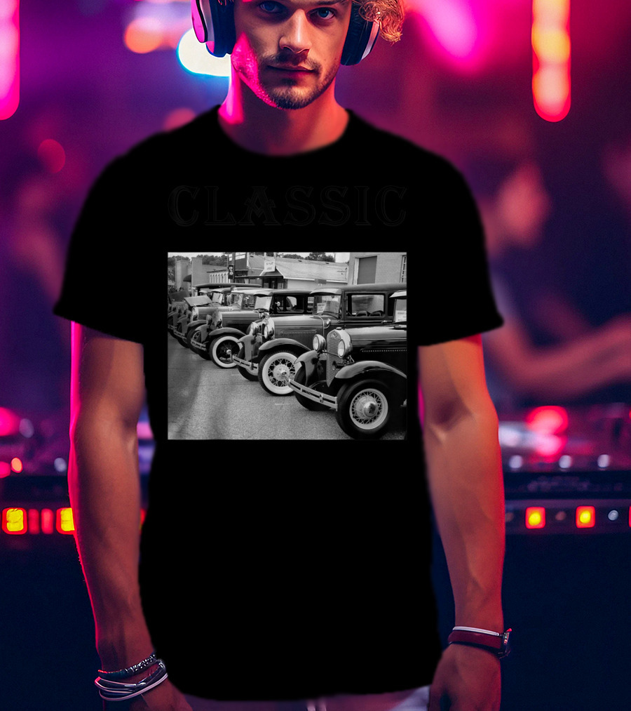 Father's Day Antique Classic Car Lineup T-Shirt