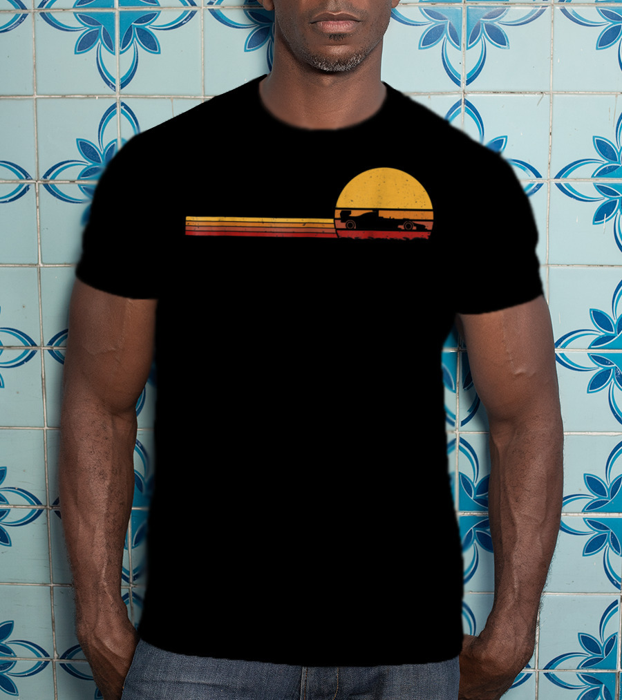 70s Vintage Formula Racing Retro Sunset T-Shirt