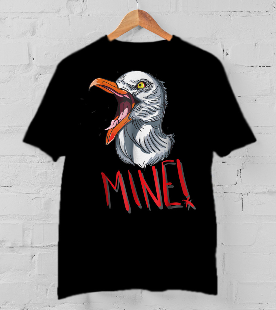 Funny Seagull Mine Save The Beach Chicken Mine T-Shirt
