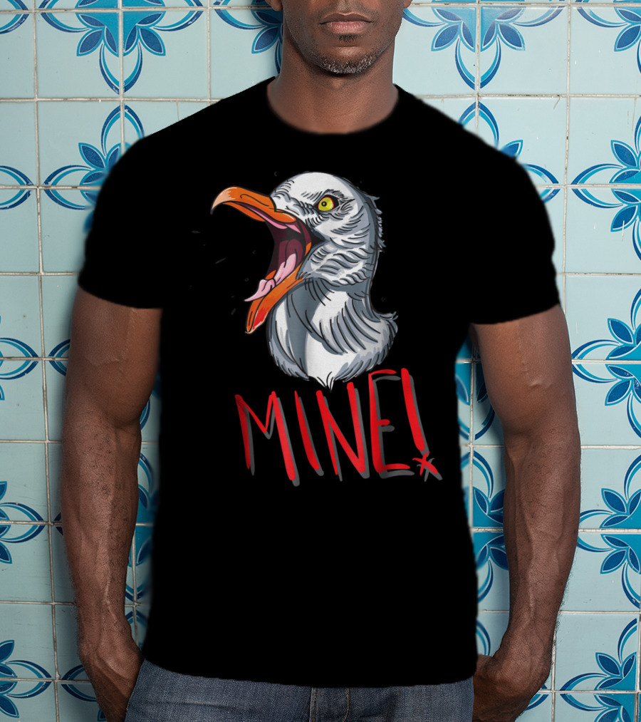 Funny Seagull Mine Save The Beach Chicken Mine T-Shirt
