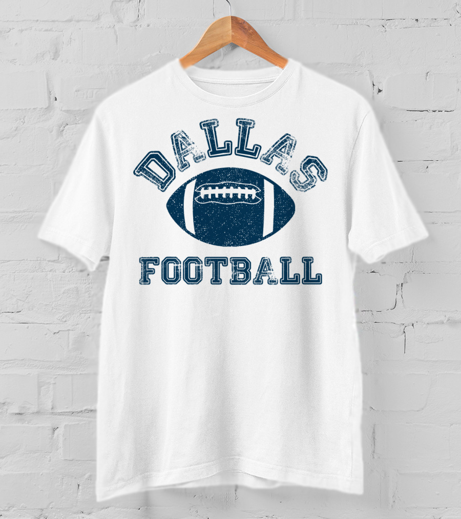 Dallas Distressed Football Blue Vintage T-Shirt