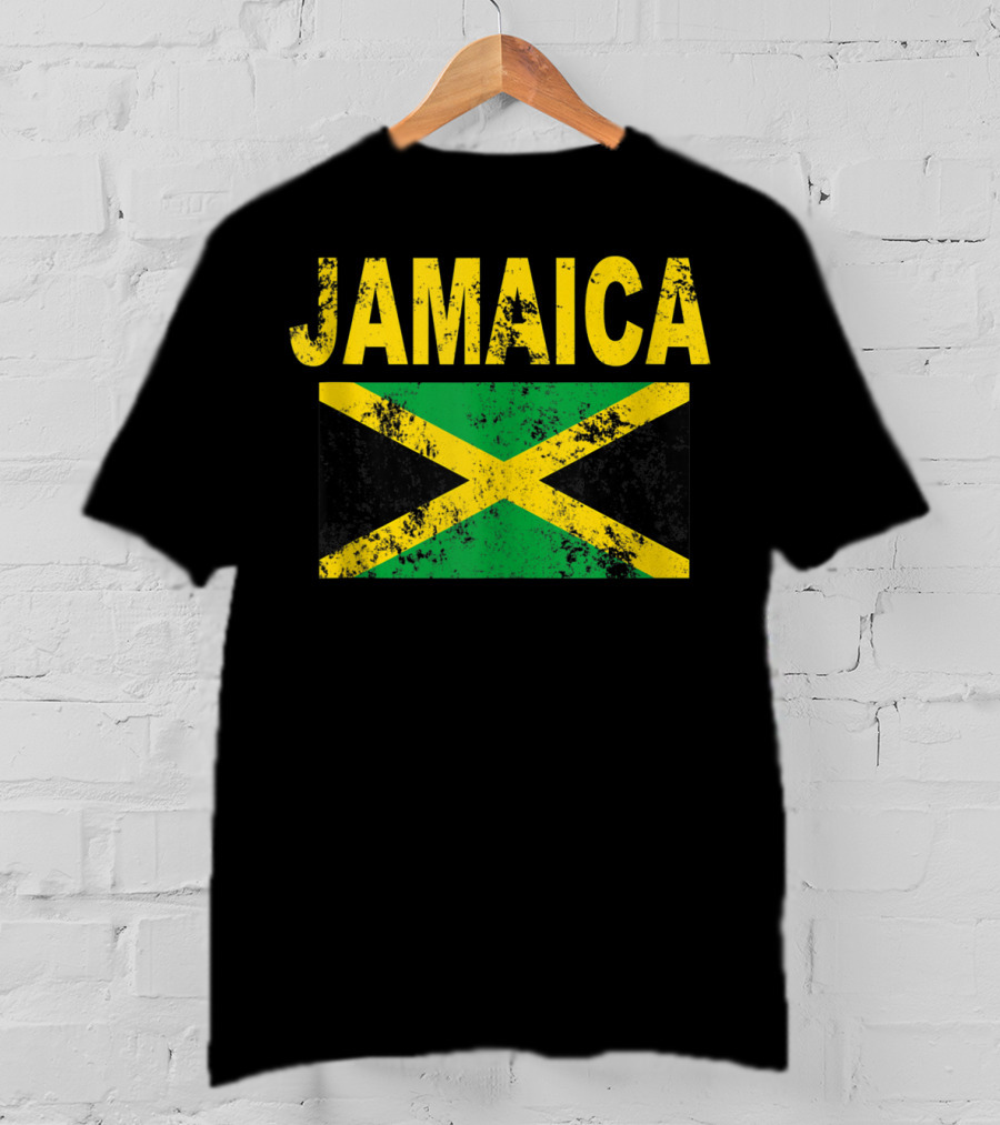 Jamaica Distressed Flag Cool Jamaican Flags T-Shirt