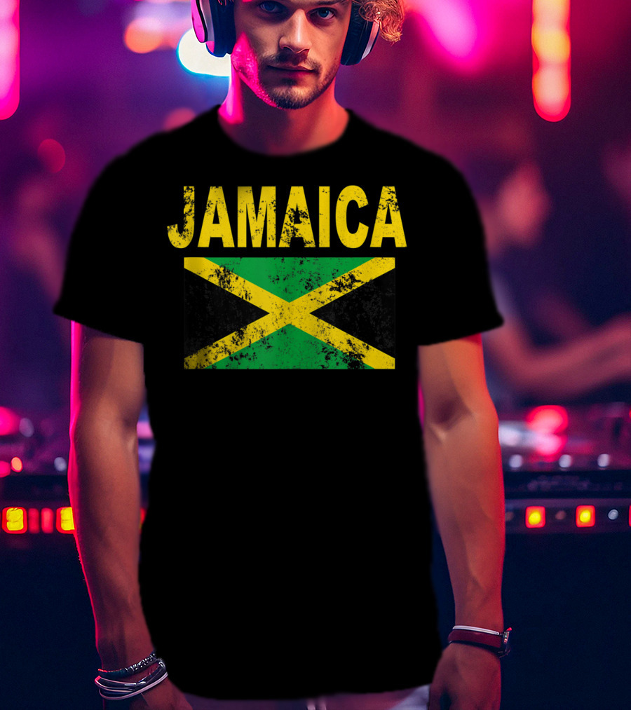 Jamaica Distressed Flag Cool Jamaican Flags T-Shirt