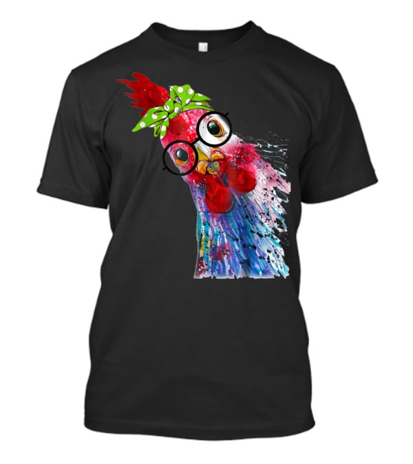 Funny Chicken Lover Hen Farmer Glasses Bandana T-Shirt