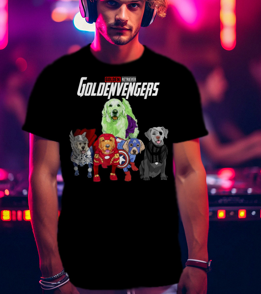 Goldenvengers Golden Retriever Avengers Dogs T-Shirt