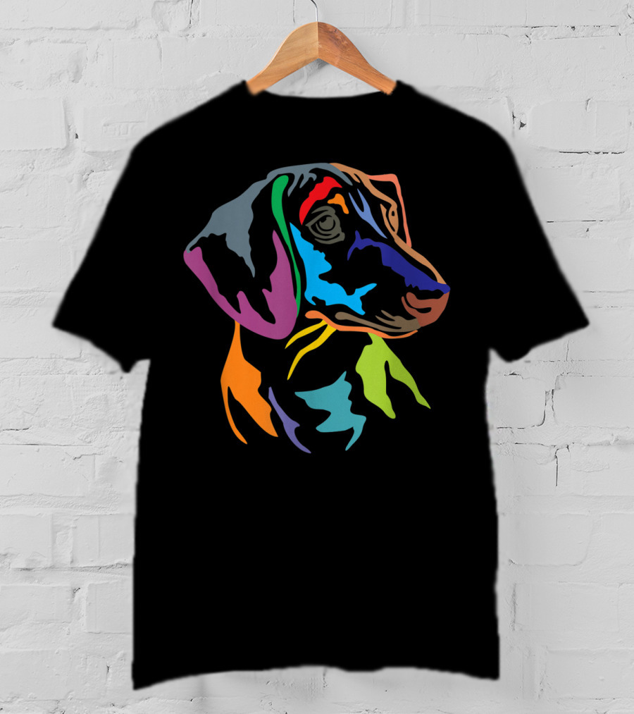 Colorful Happy German Dachshund Pop T-Shirt