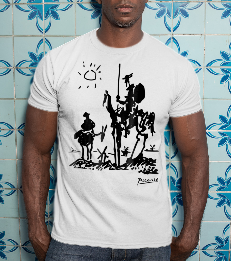 Picasso Don Quixote 1955 Sketch With Sun And Sancho Panza T-Shirt