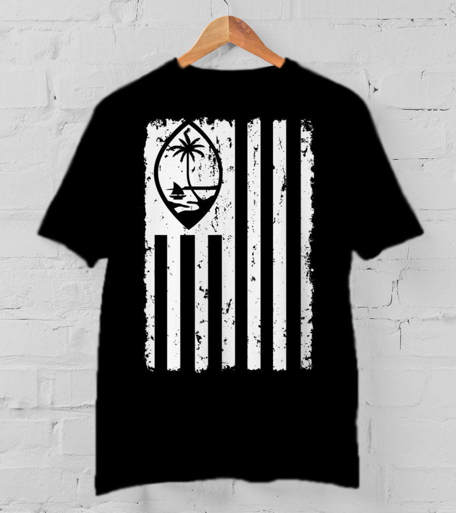 Guam Seal And American Flag T-Shirt