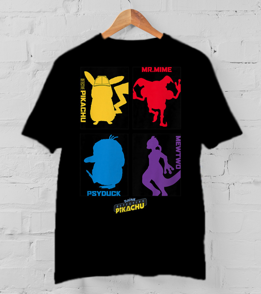 Detective Pikachu Mr. Mime Psyduck Mewtwo Pokémon Kids T-Shirt